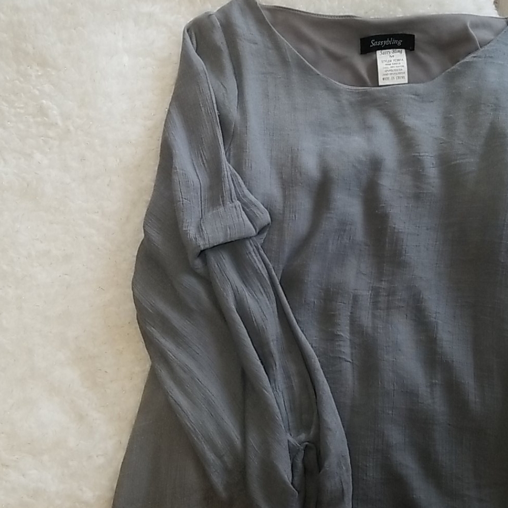 grey & black long sleeve tunic